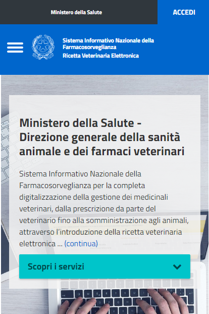 Home page sito wwww.ricettaveterinariaelettronica.it